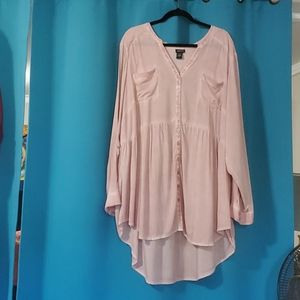 Mauve high low blouse empire waist